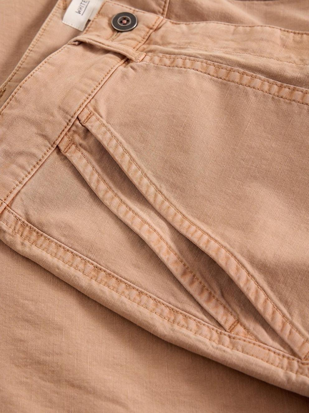 Twister Chino Ankle Length Trouser in DK NAT - FLAT DETAIL
