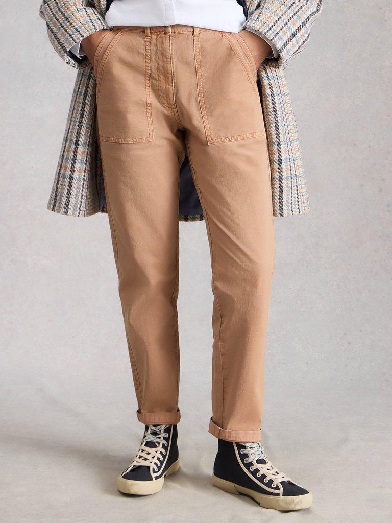 Twister Chino Ankle Length Trouser in DK NAT - LIFESTYLE