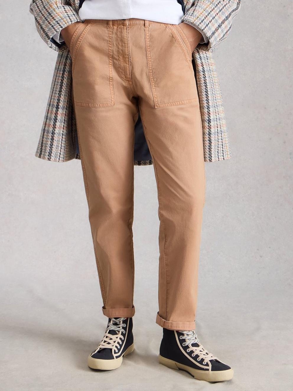 Twister Chino Ankle Length Trouser in DK NAT - LIFESTYLE