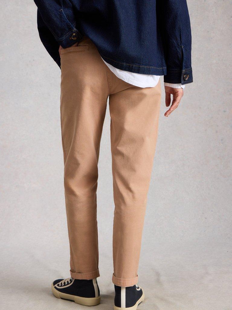 Twister Chino Ankle Length Trouser in DK NAT - MODEL BACK