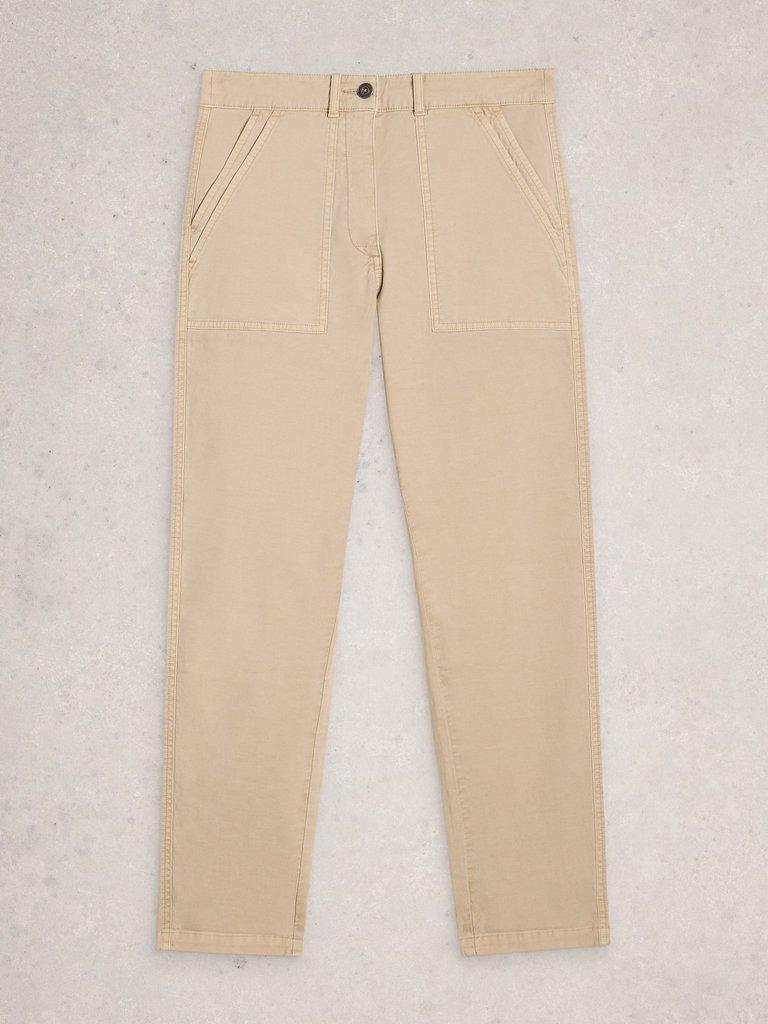 Twister Chino Ankle Length Trouser in LGT NAT - FLAT FRONT