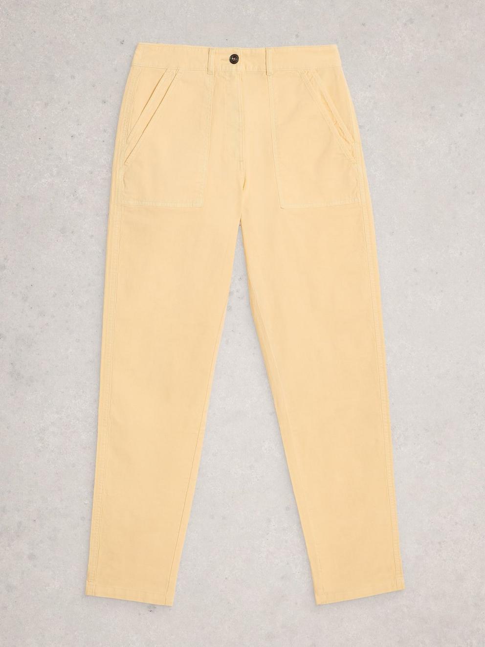 Twister Chino Ankle Length Trouser in MID YELLOW - FLAT FRONT