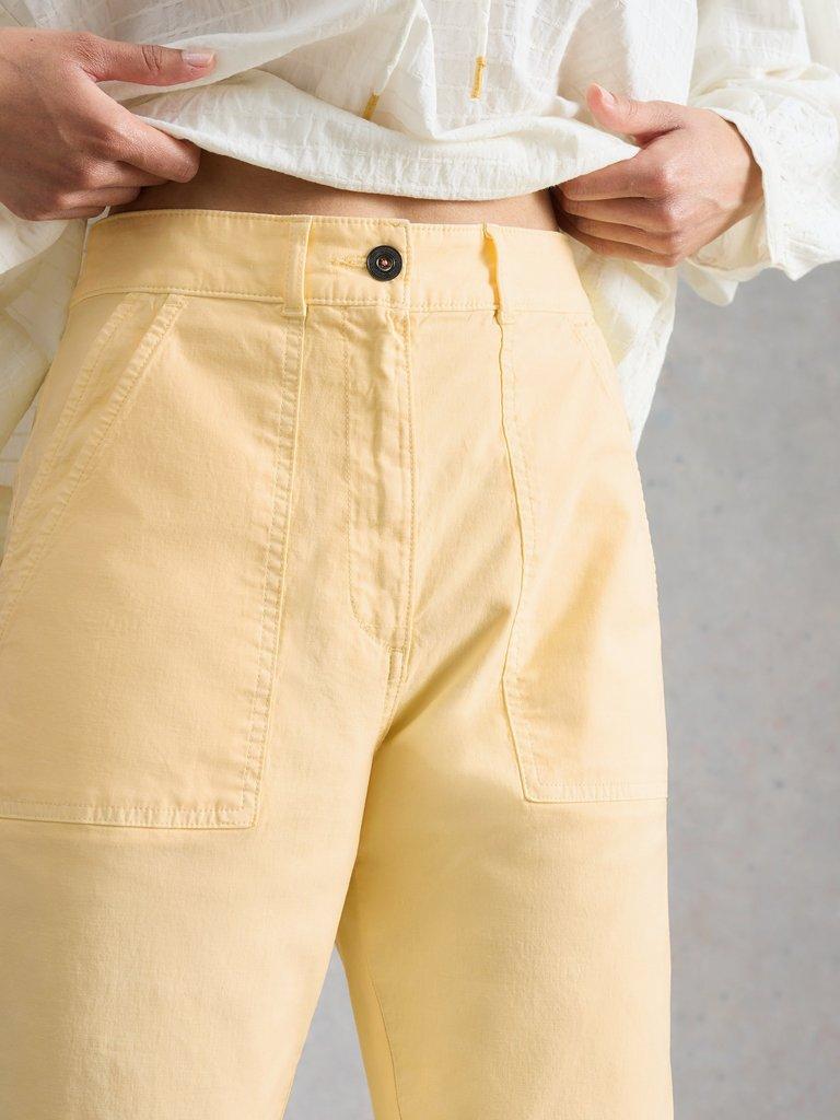 Twister Chino Ankle Length Trouser in MID YELLOW - MODEL DETAIL