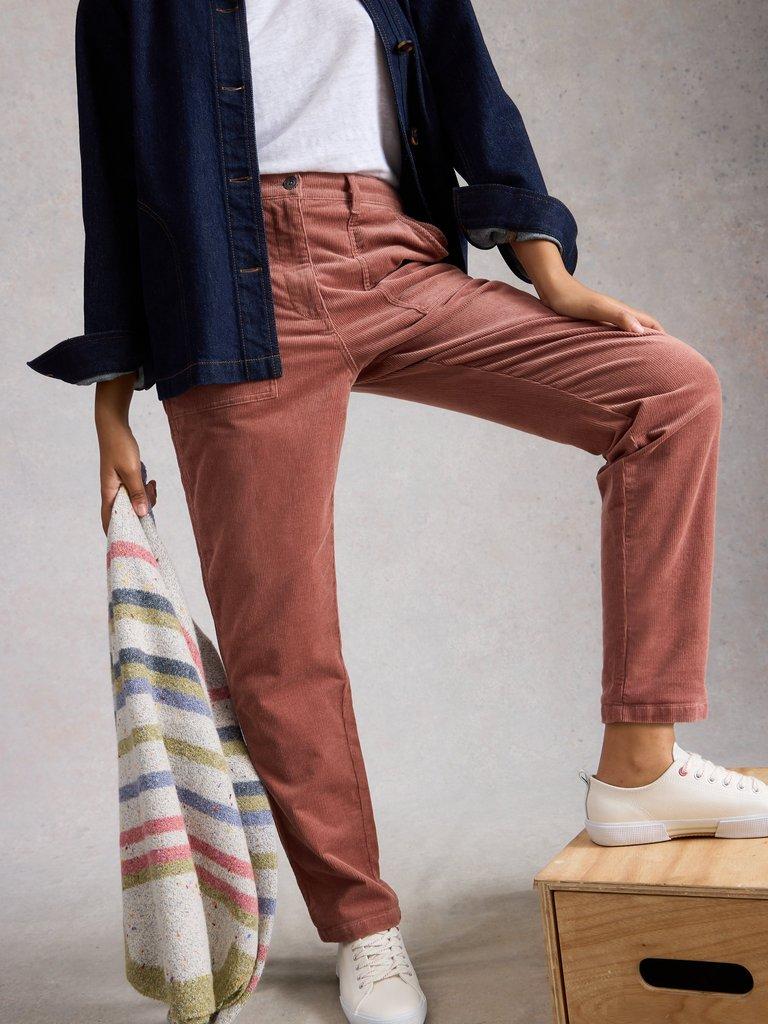 Twister Cord Ankle Length Trouser in DUS PINK - LIFESTYLE