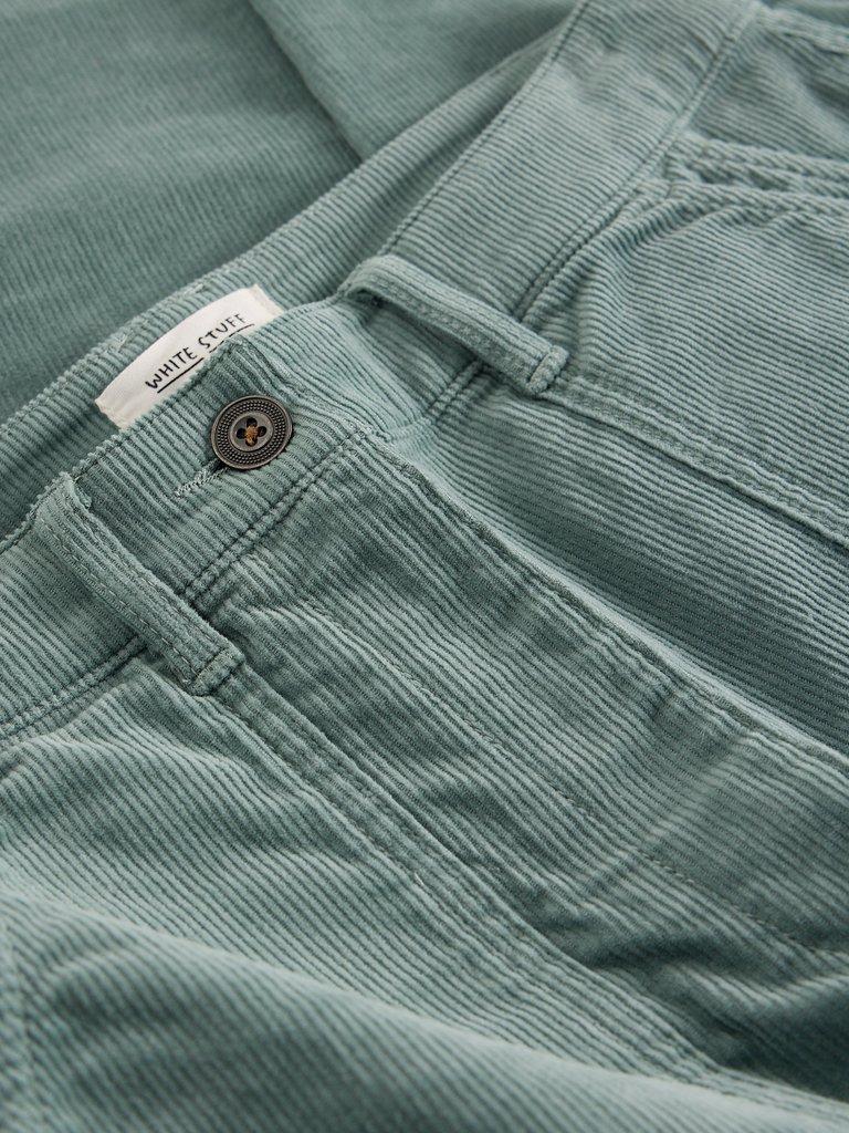 Twister Cord Ankle Length Trouser in MID BLUE - FLAT DETAIL