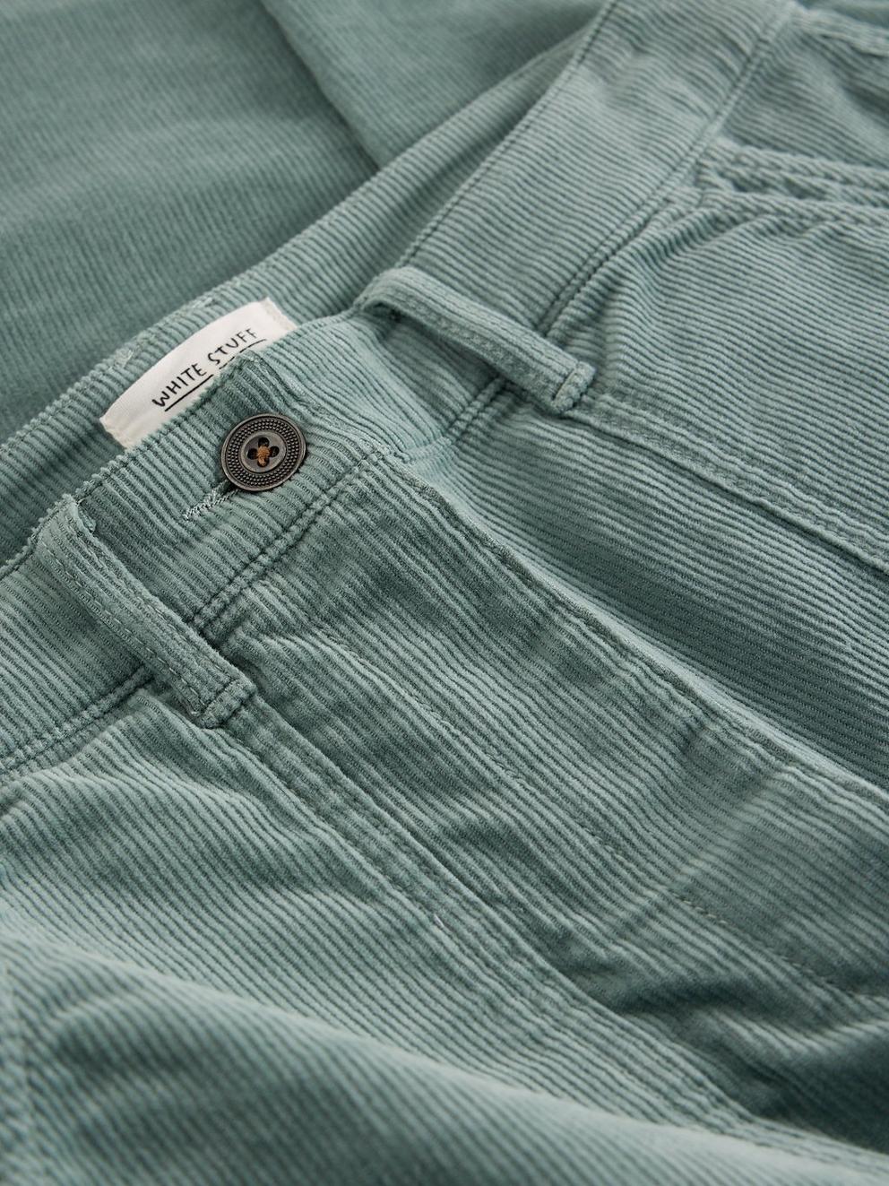 Twister Cord Ankle Length Trouser in MID BLUE - FLAT DETAIL