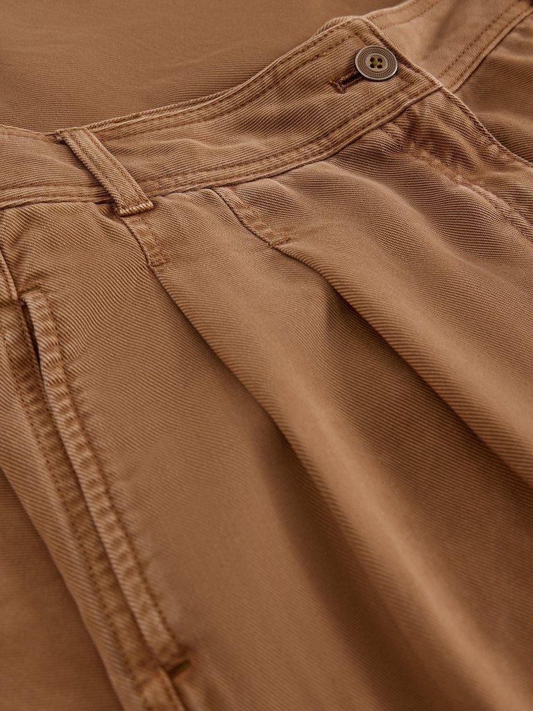 Sasha Full Length Wide Leg Trouser in MID TAN - FLAT DETAIL