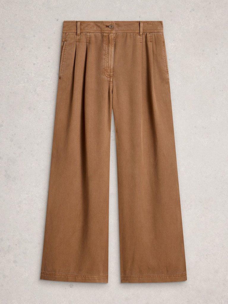 Sasha Full Length Wide Leg Trouser in MID TAN - FLAT FRONT