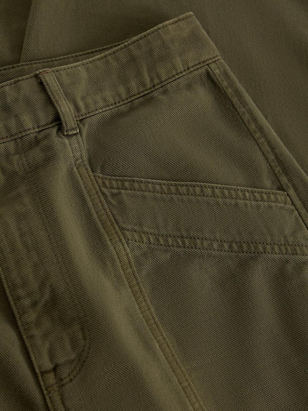 Aubrey Barrel Trouser in KHAKI GRN - FLAT DETAIL