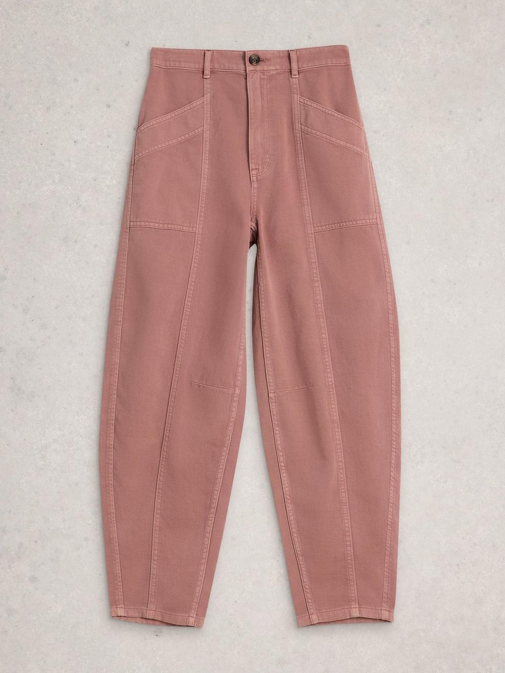 Aubrey Barrel Trouser in MID PINK - FLAT FRONT