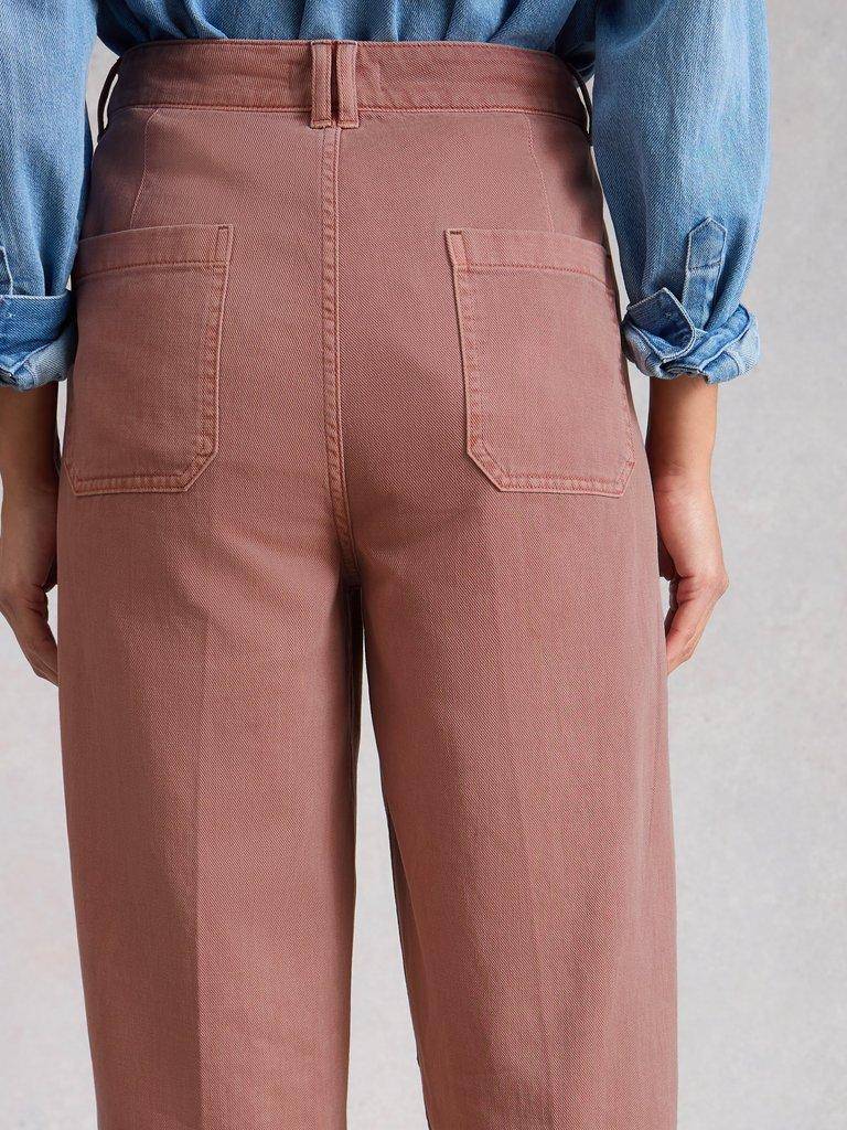 Aubrey Barrel Trouser in MID PINK - MODEL BACK