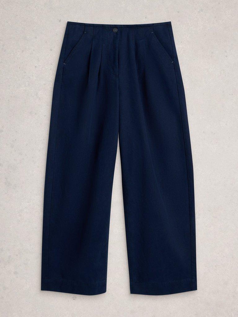 Clara Wide Leg Trouser in DARK NAVY - FLAT FRONT