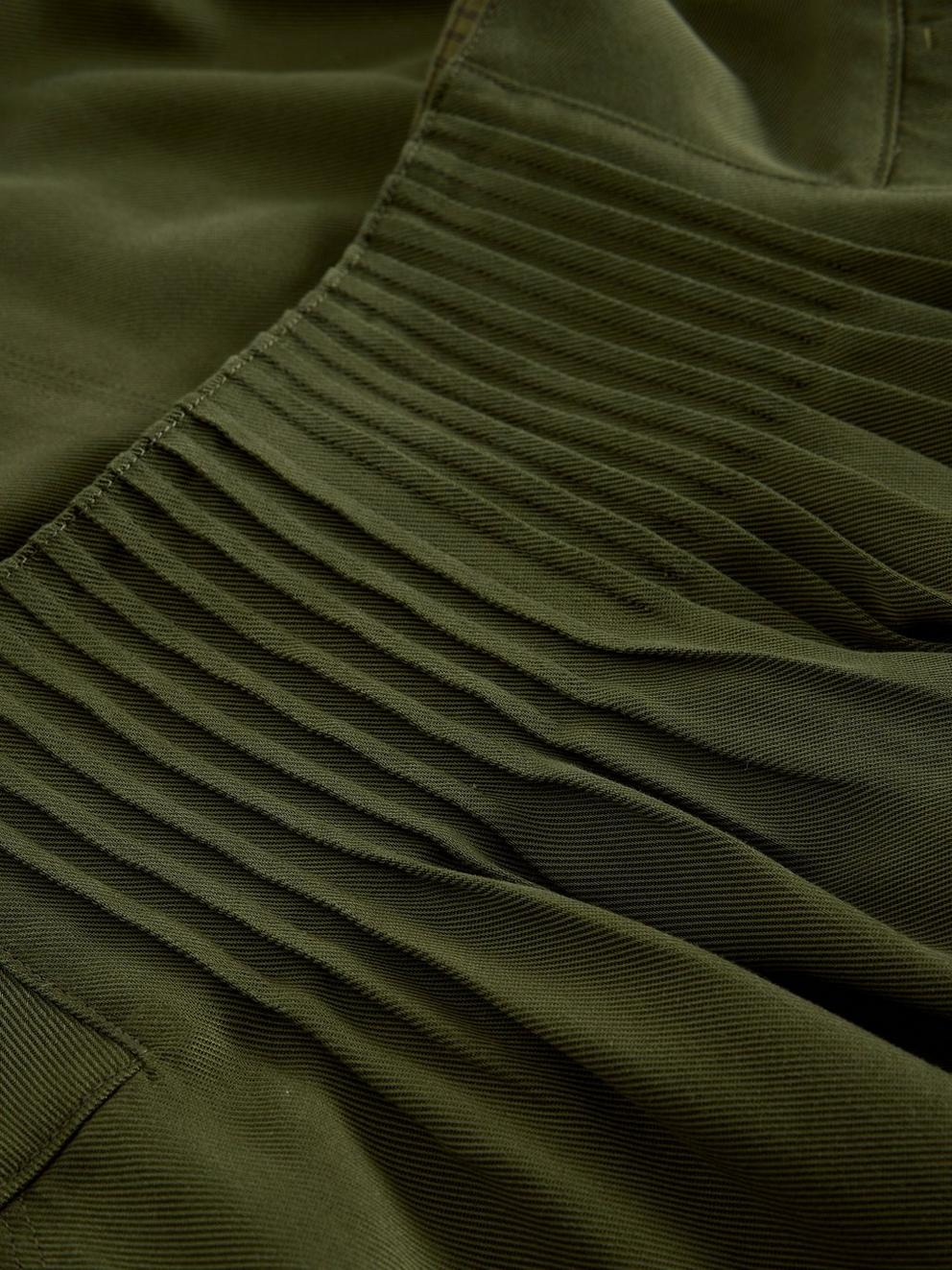 Charlotte Versatile Midi Skirt in KHAKI GRN - FLAT DETAIL