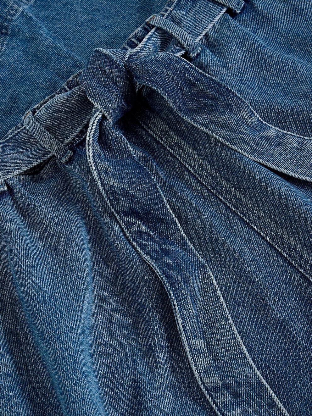 Lexi Denim Midi Skirt in MID DENIM - FLAT DETAIL