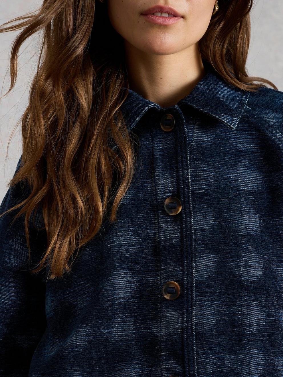 Eden Denim Jacquard Jacket in DENIM MLT - MODEL DETAIL