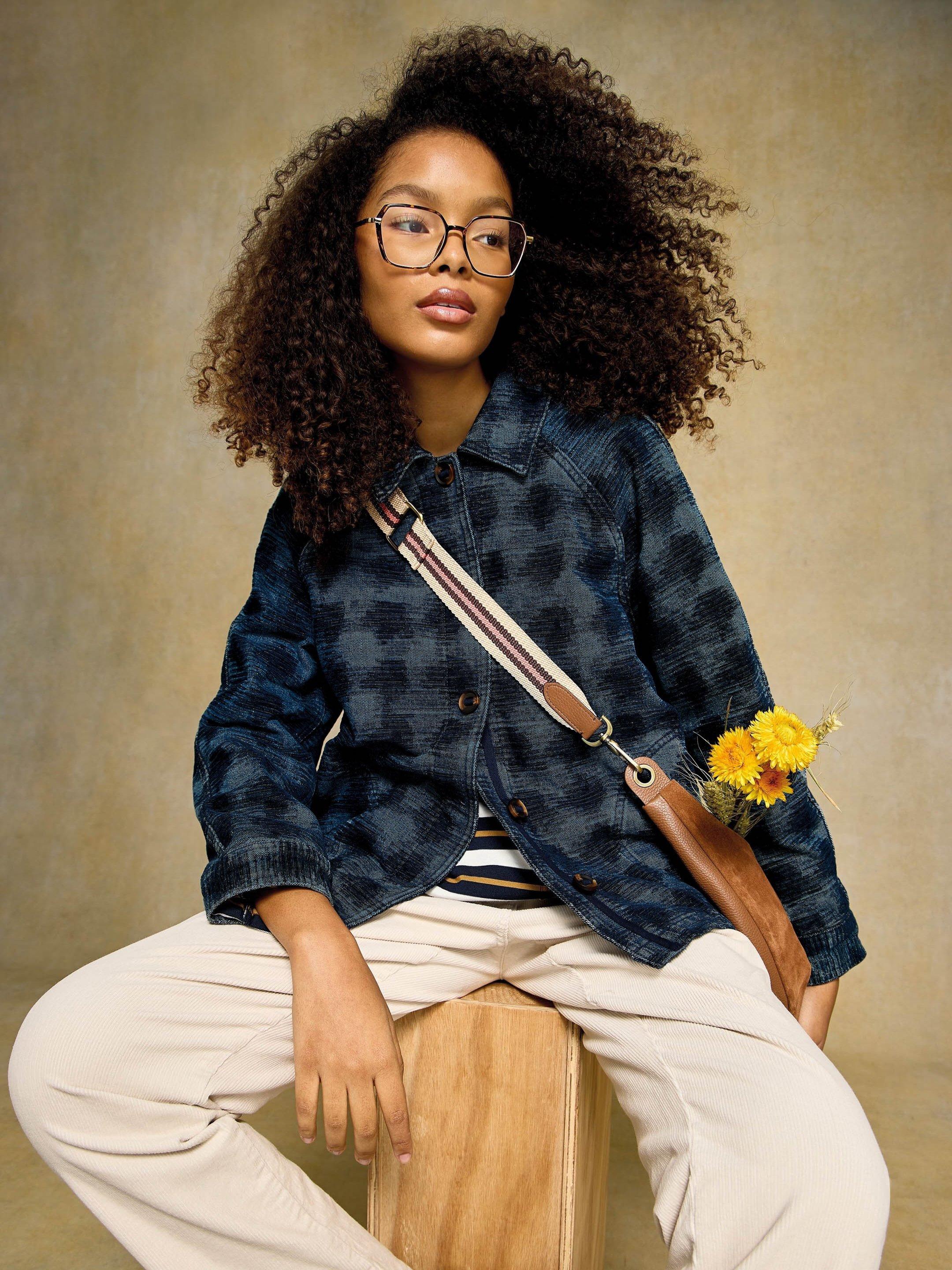 Eden Denim Jacquard Jacket in DENIM MULTI | White Stuff