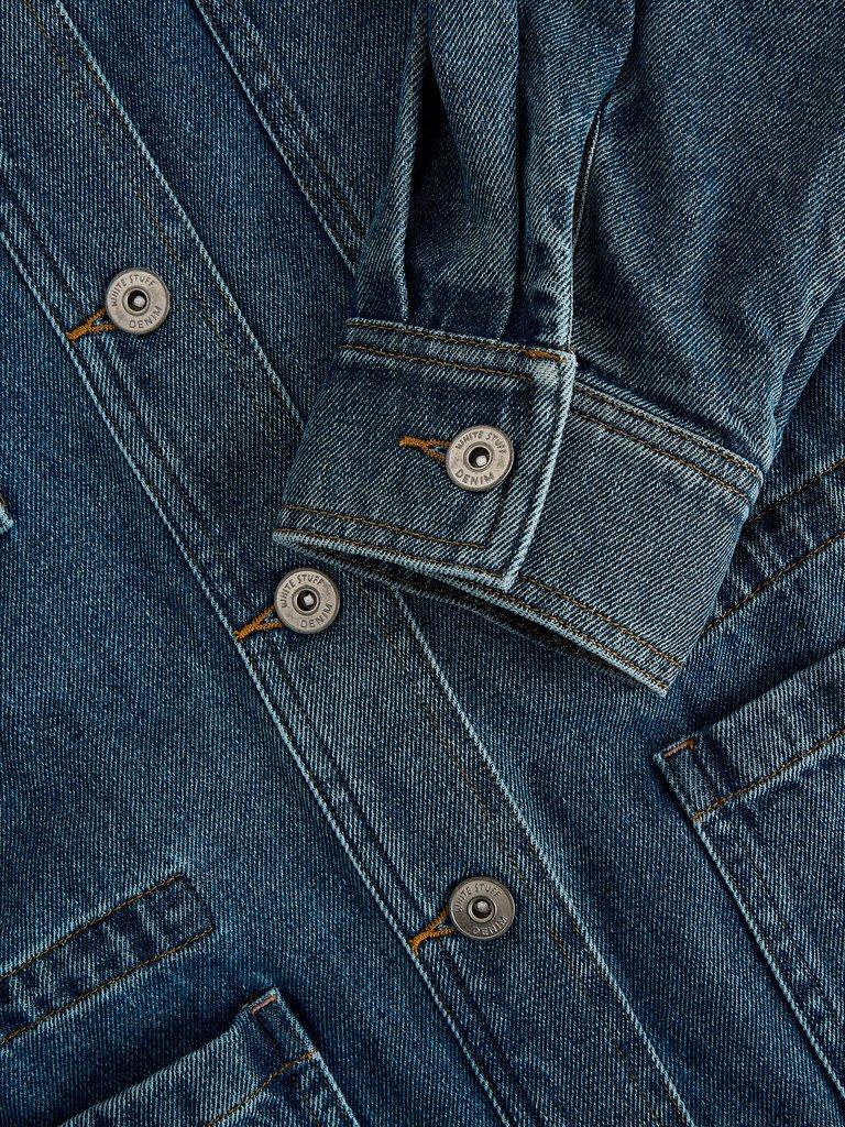 Luna Denim Jacket in MID DENIM - FLAT DETAIL