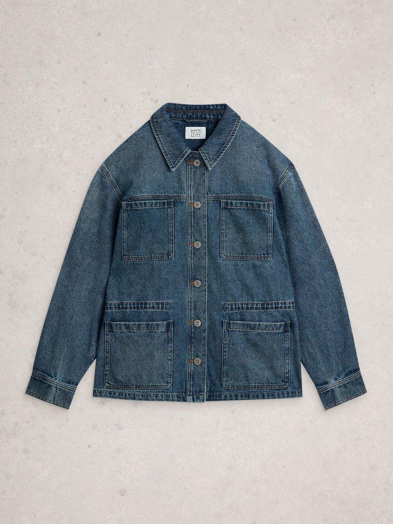 Luna Denim Jacket in MID DENIM - FLAT FRONT