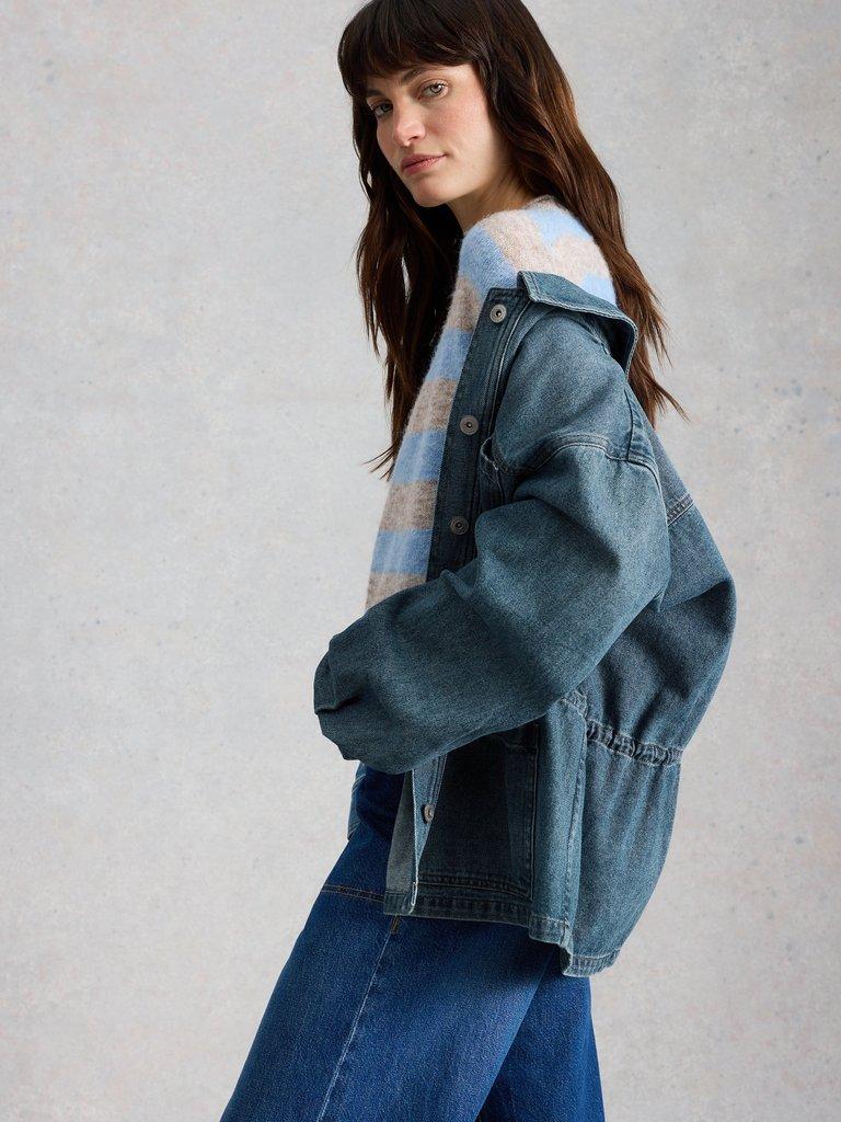 Luna Denim Jacket in MID DENIM - LIFESTYLE