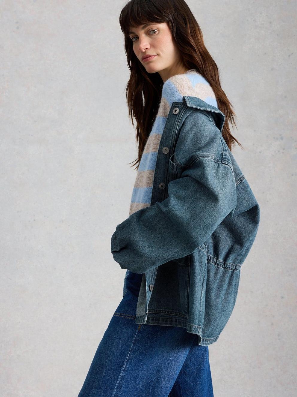 Luna Denim Jacket in MID DENIM - LIFESTYLE