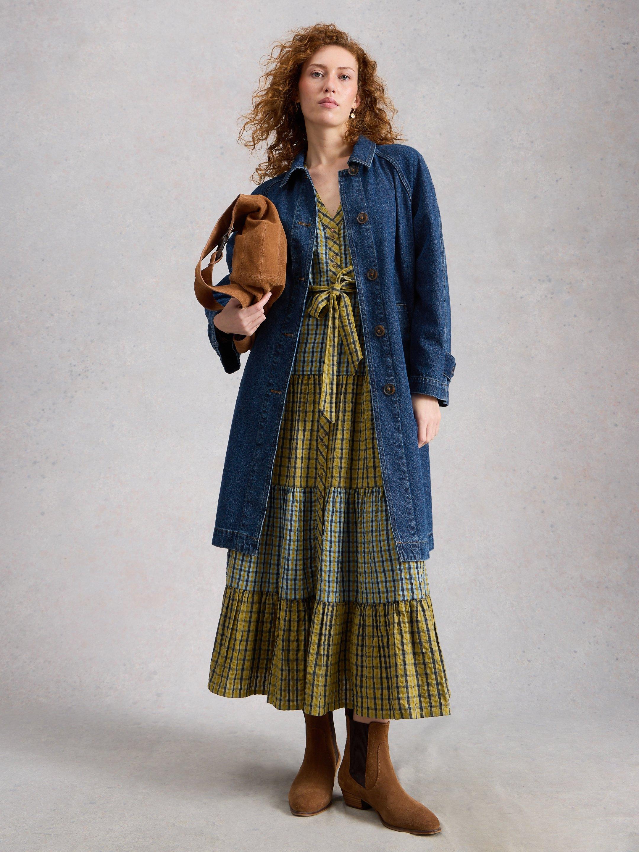 Oakleigh Collared Denim Coat in MID DENIM | White Stuff