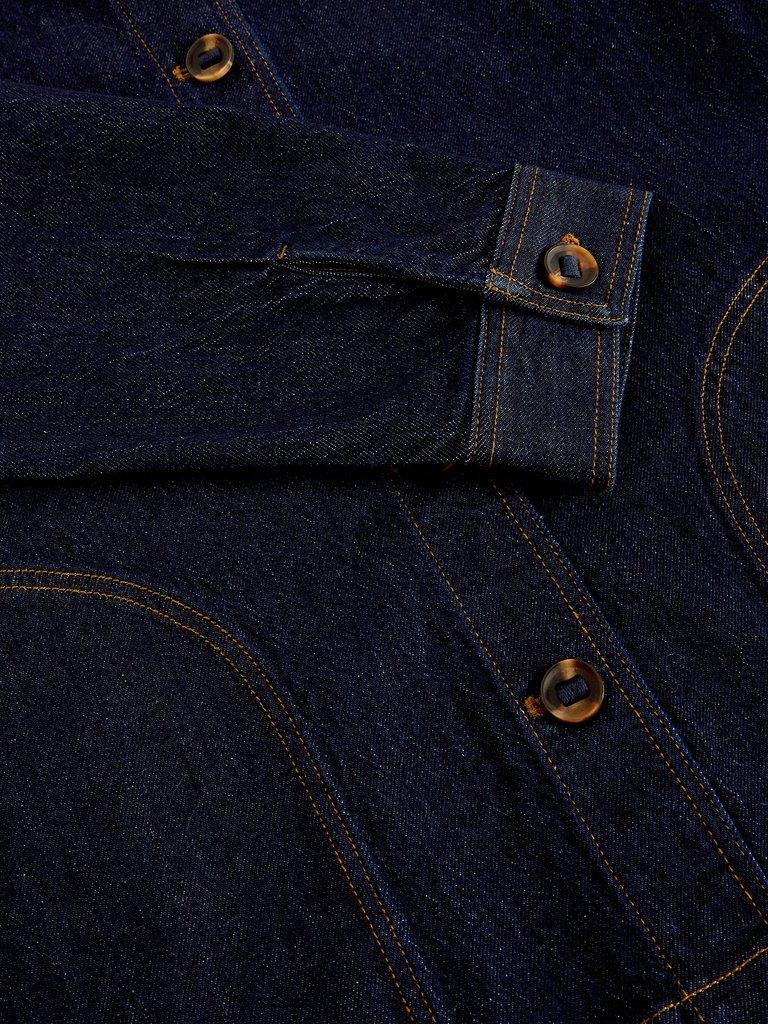 Denim Eden Collared Jacket in DK DENIM - FLAT DETAIL