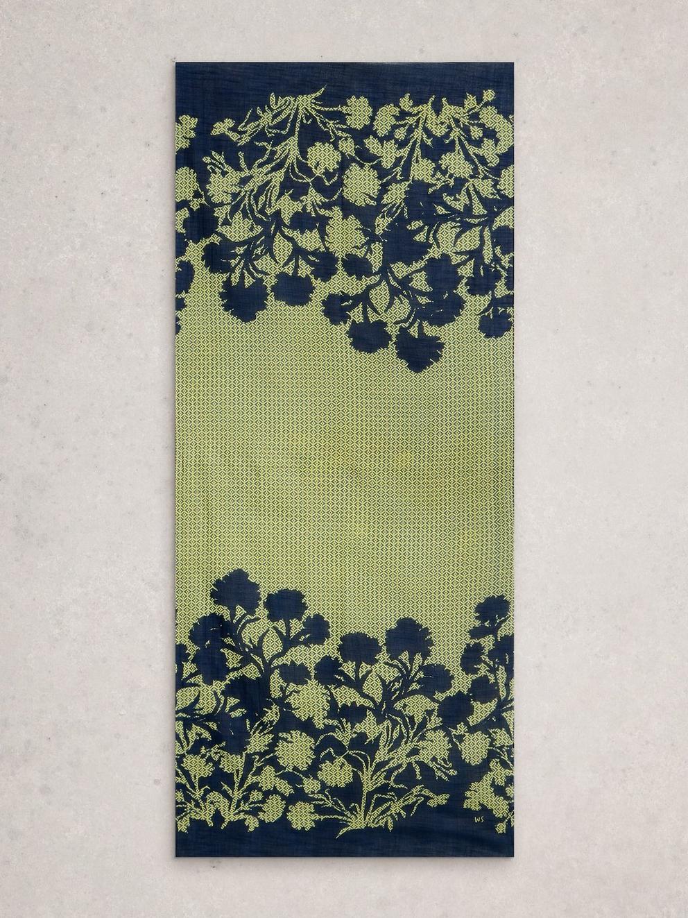 Callie Print Scarf in GREEN PR - FLAT BACK