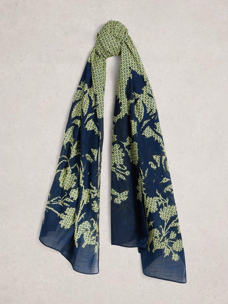 Callie Print Scarf in GREEN PR - FLAT FRONT