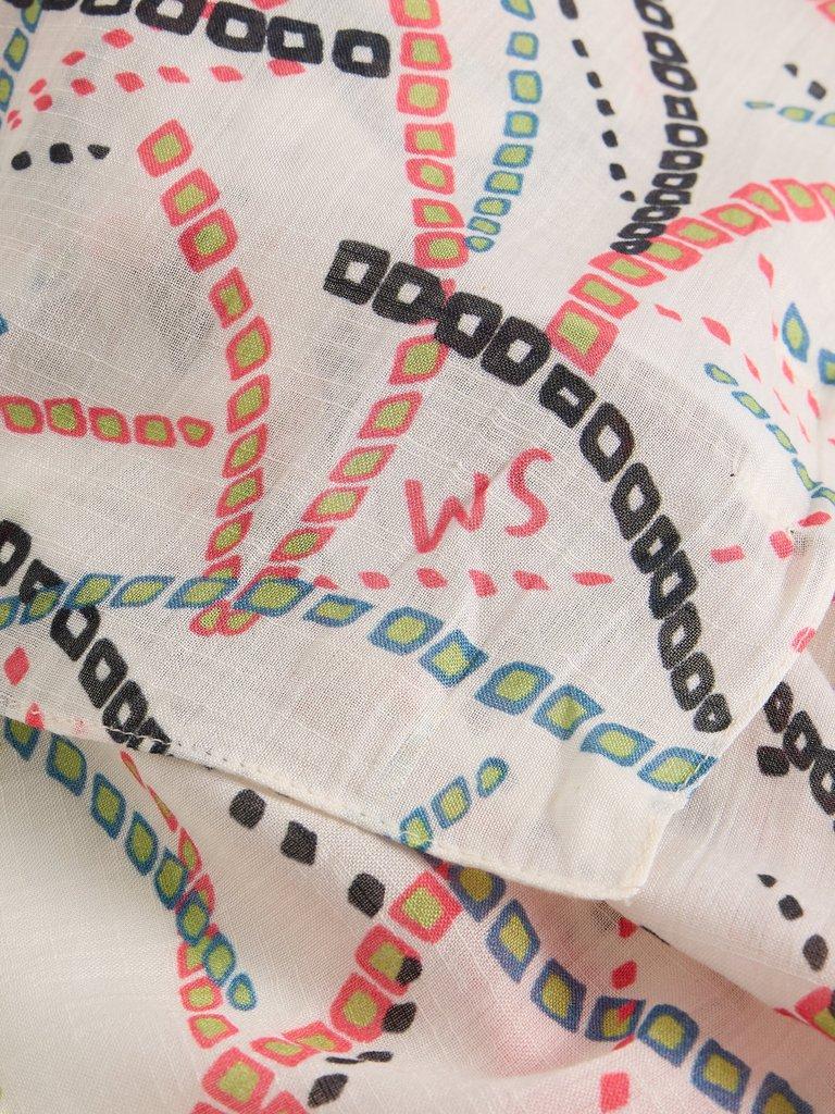Callie Print Scarf in IVORY PR - FLAT DETAIL