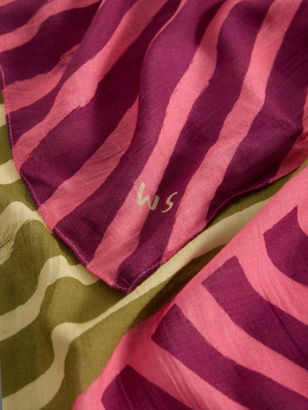 Callie Print Scarf in PINK MLT - FLAT DETAIL