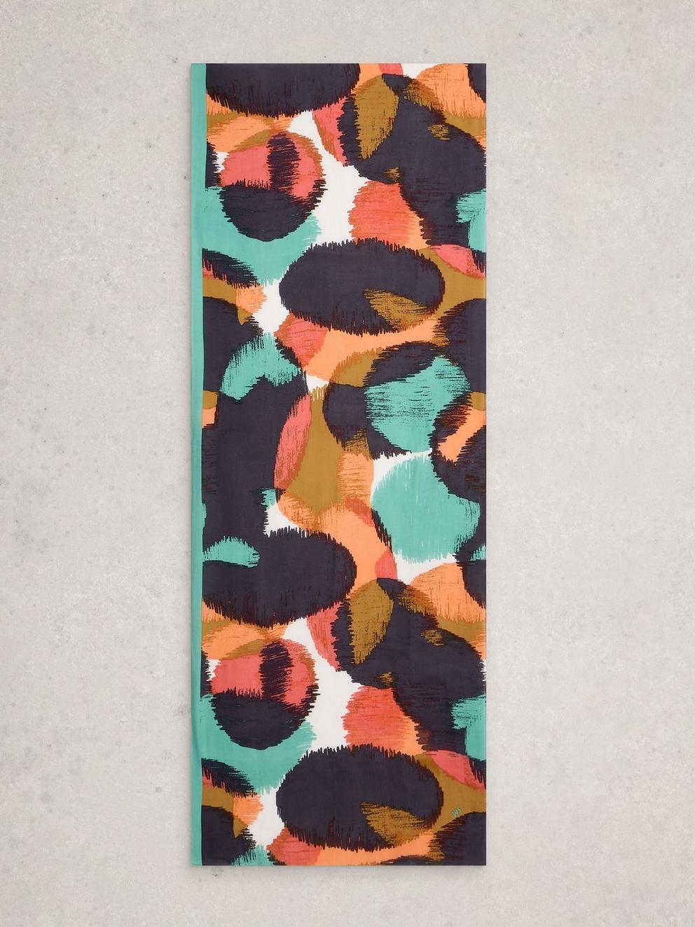 Sophie Print Scarf in BLK MLT - FLAT BACK