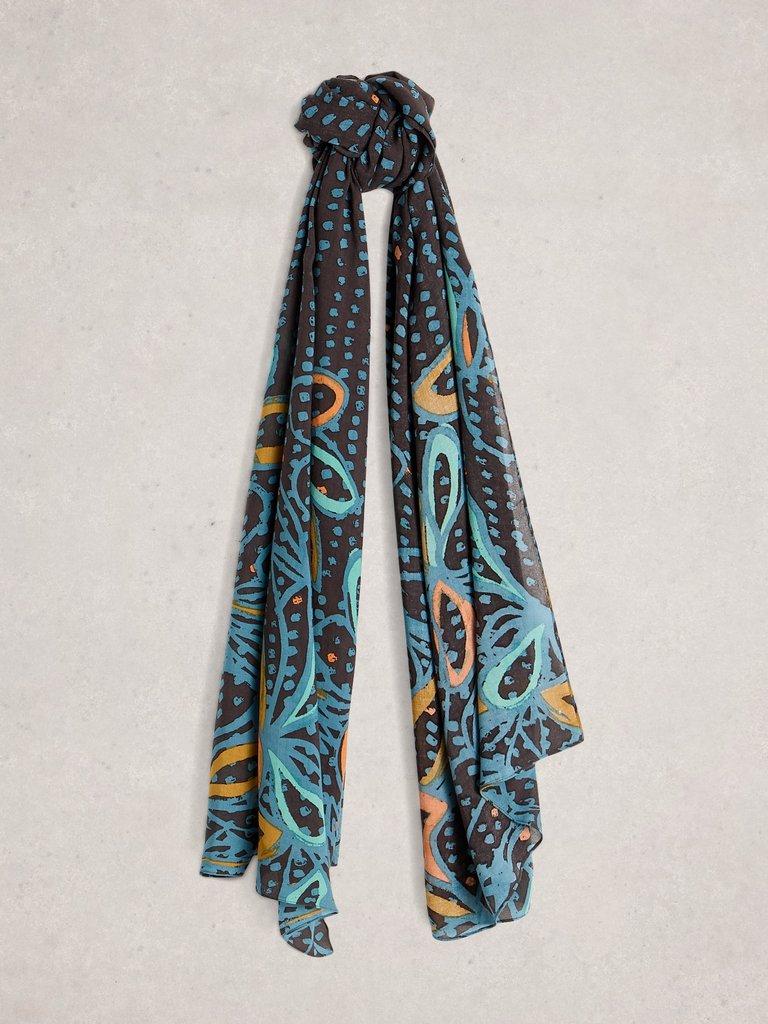 Sophie Print Scarf in BLK PR - FLAT FRONT
