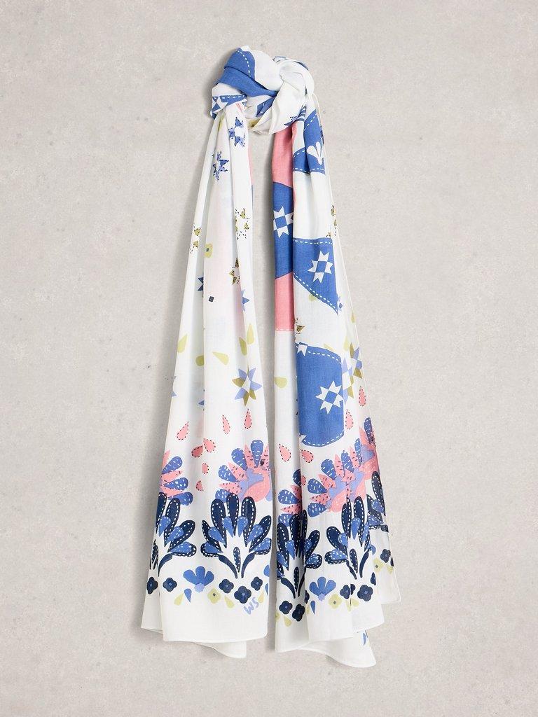 Sophie Print Scarf in IVORY MLT - FLAT FRONT