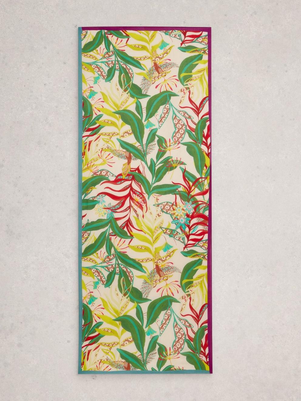 Sophie Print Scarf in IVORY PR - FLAT BACK