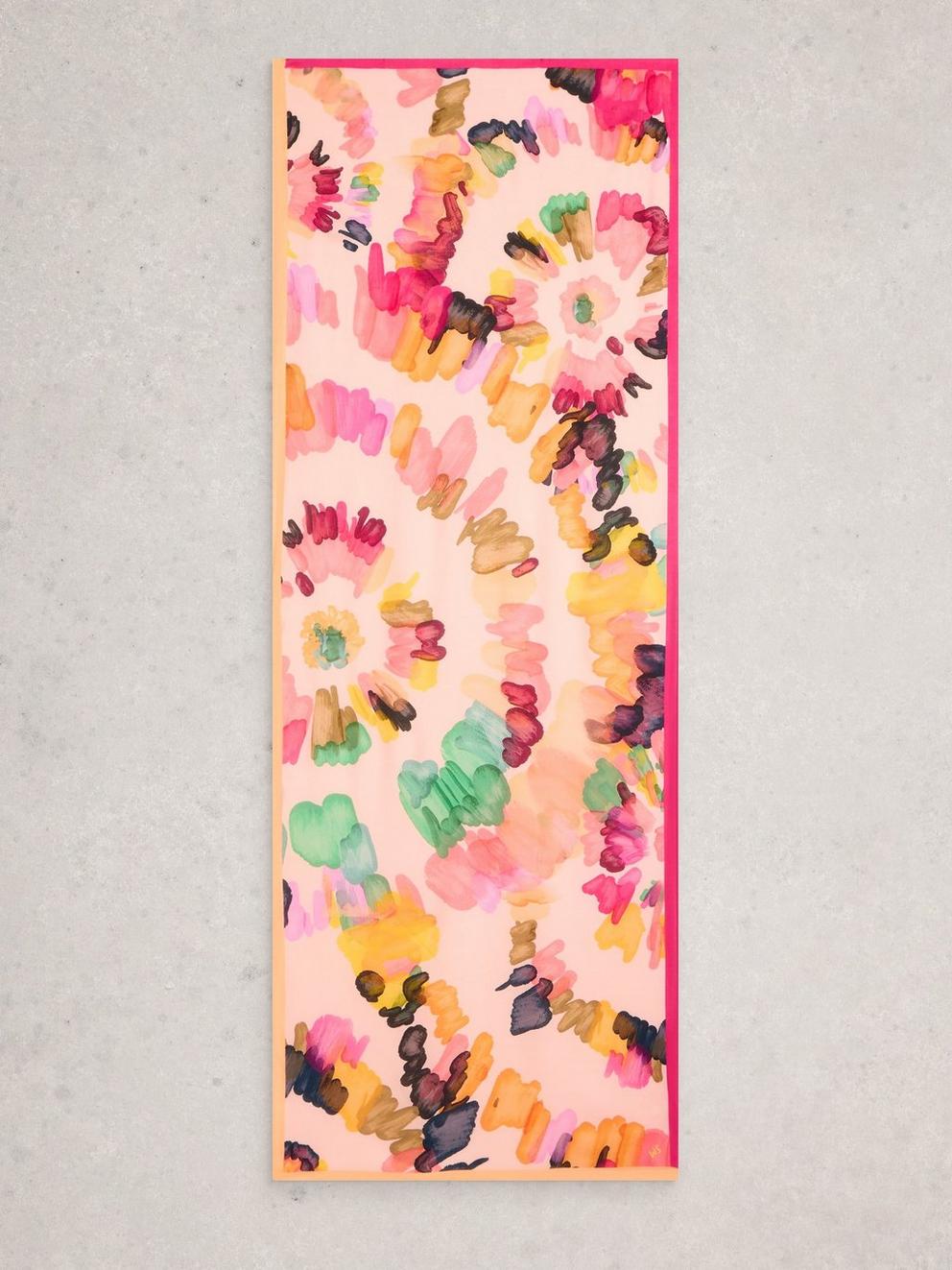 Sophie Print Scarf in PINK MLT - FLAT BACK