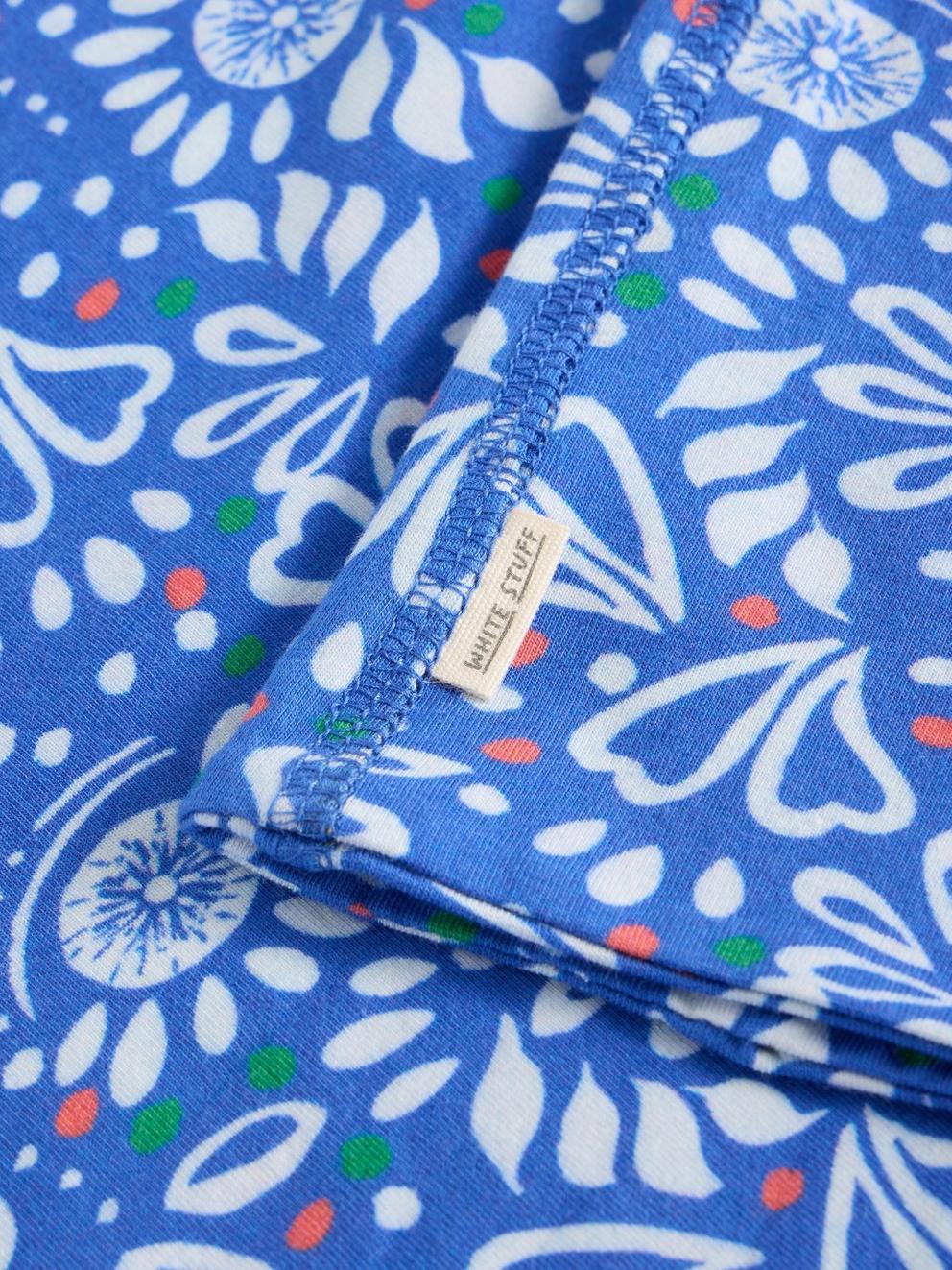 Versatile Neck Jersey Roll in BLUE MLT - FLAT DETAIL