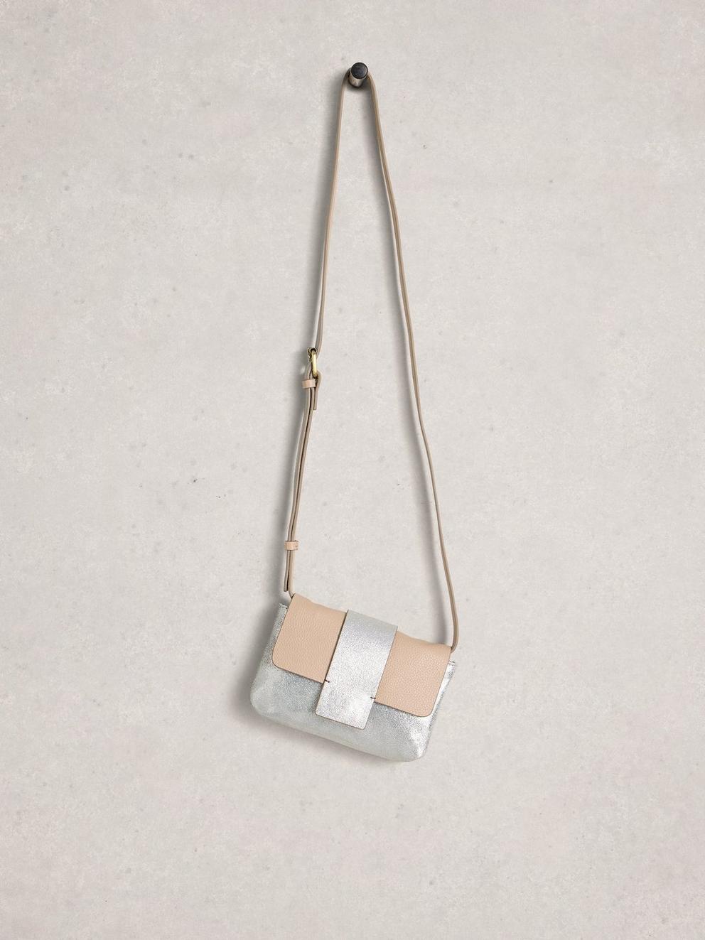 Tabby Landscape Bag Mini in SLV TN MET - FLAT FRONT