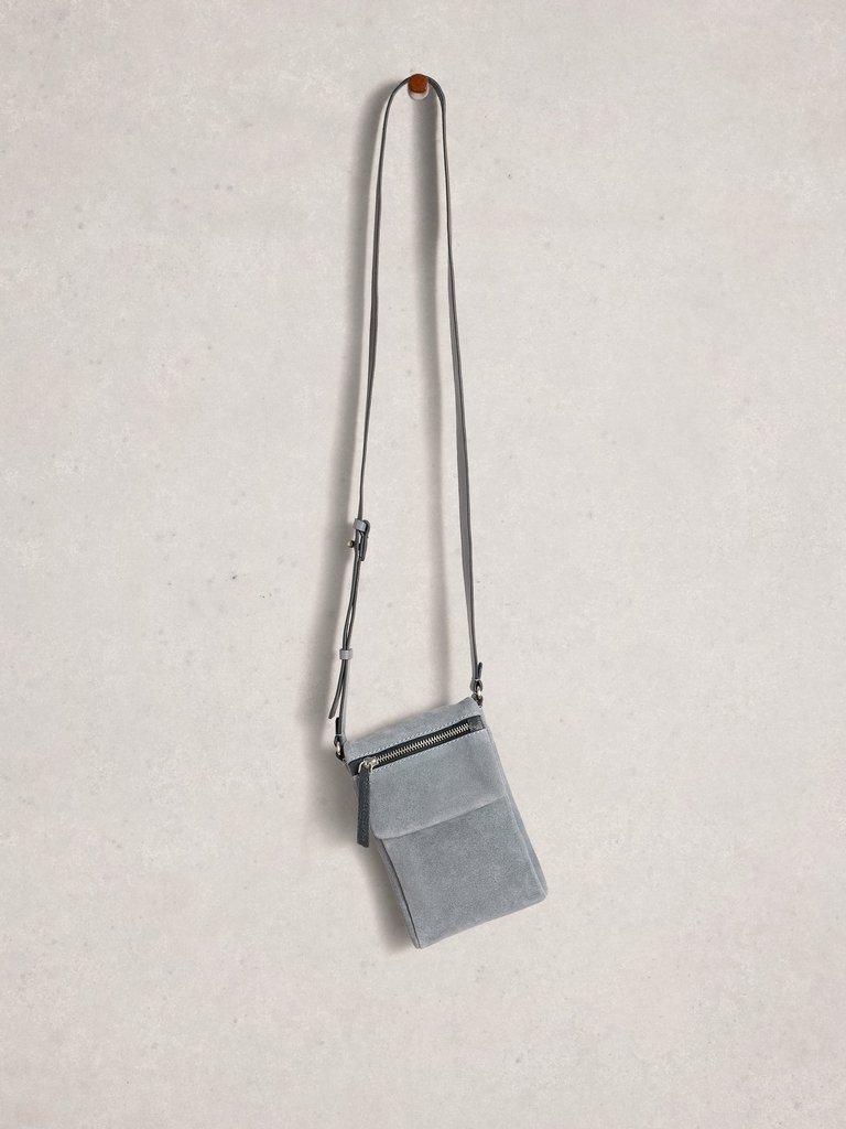 Tiggy Zip Phone Bag in DUS BLUE - FLAT FRONT