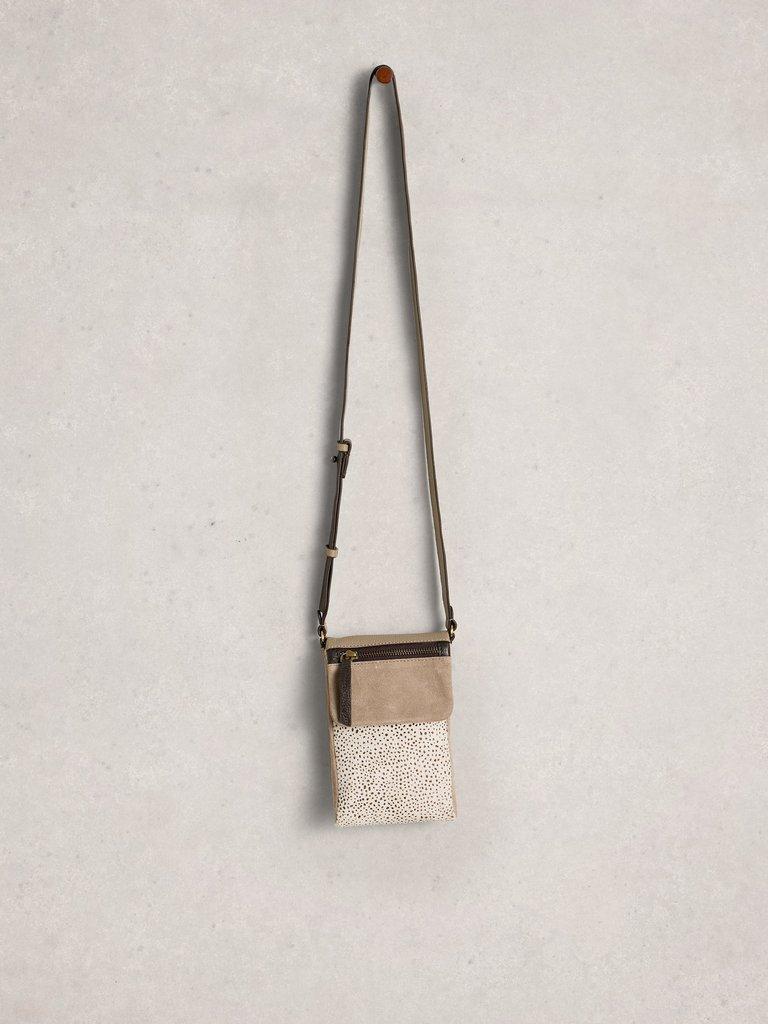 Tiggy Zip Phone Bag in NAT MLT - FLAT FRONT