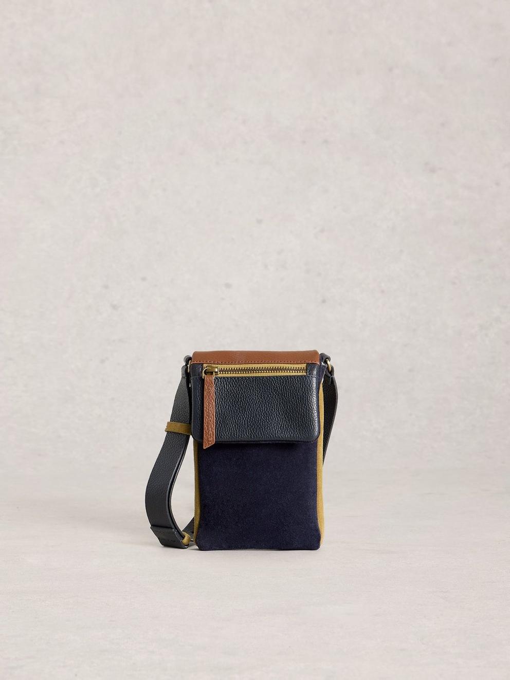 Tiggy Zip Phone Bag in NAVY MULTI - LIFESTYLE
