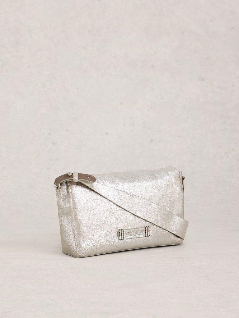 Tiggy Zip Crossbody Bag in SLV TN MET - FLAT BACK