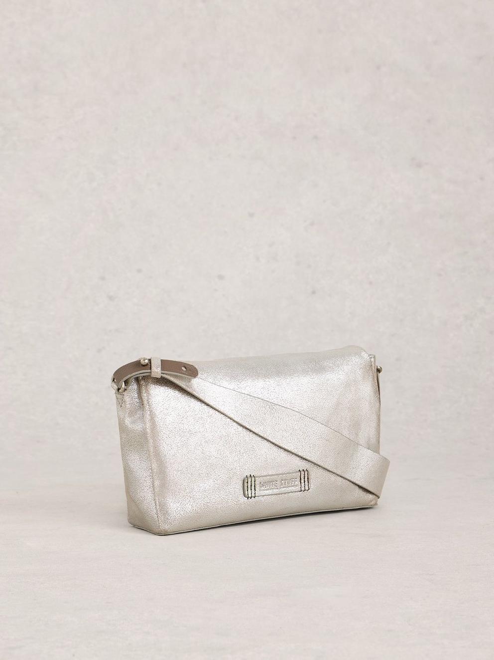 Tiggy Zip Crossbody Bag in SLV TN MET - FLAT BACK