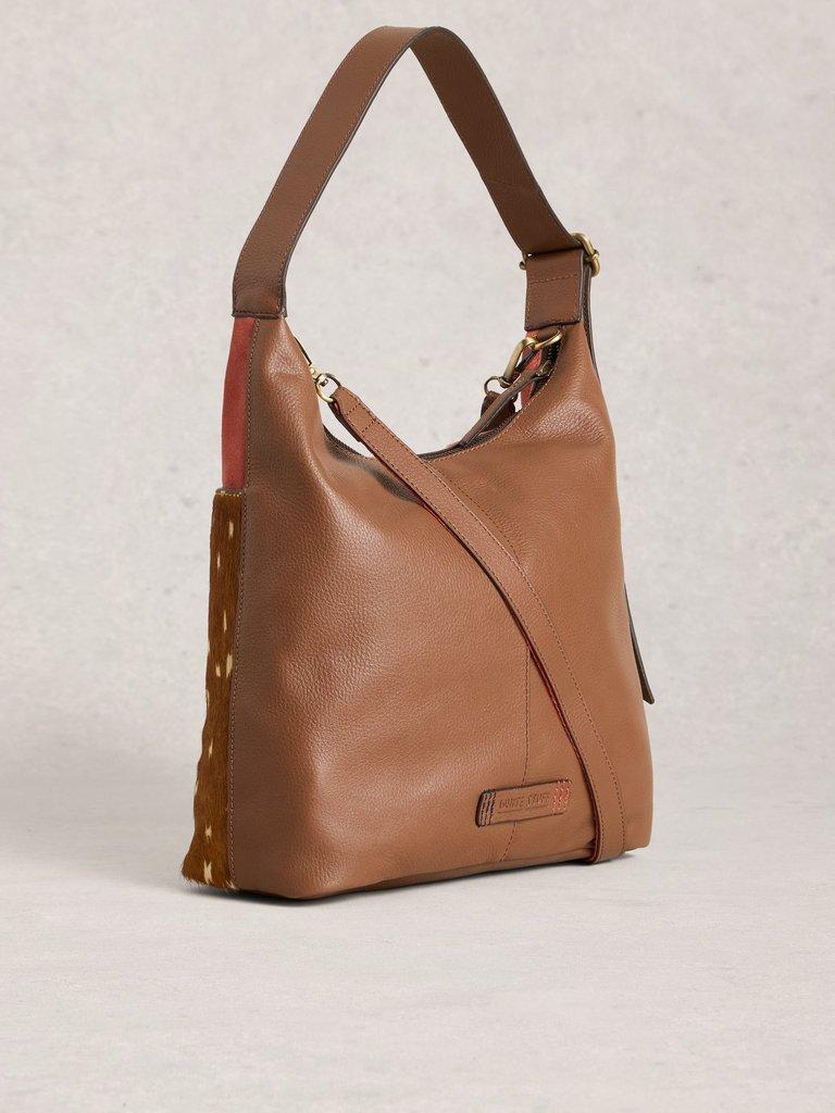 Sophia Leather Zip Crossbody in PINK MLT - FLAT BACK