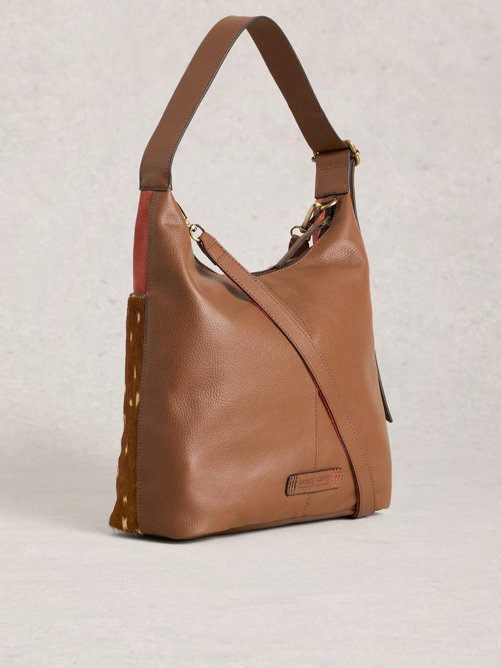 Sophia Leather Zip Crossbody in PINK MLT - FLAT BACK