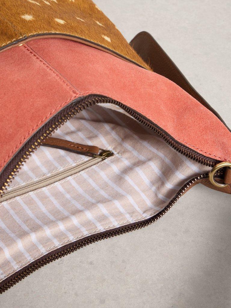 Sophia Leather Zip Crossbody in PINK MLT - FLAT DETAIL