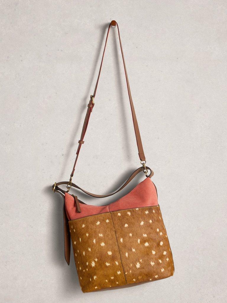 Sophia Leather Zip Crossbody in PINK MLT - FLAT FRONT