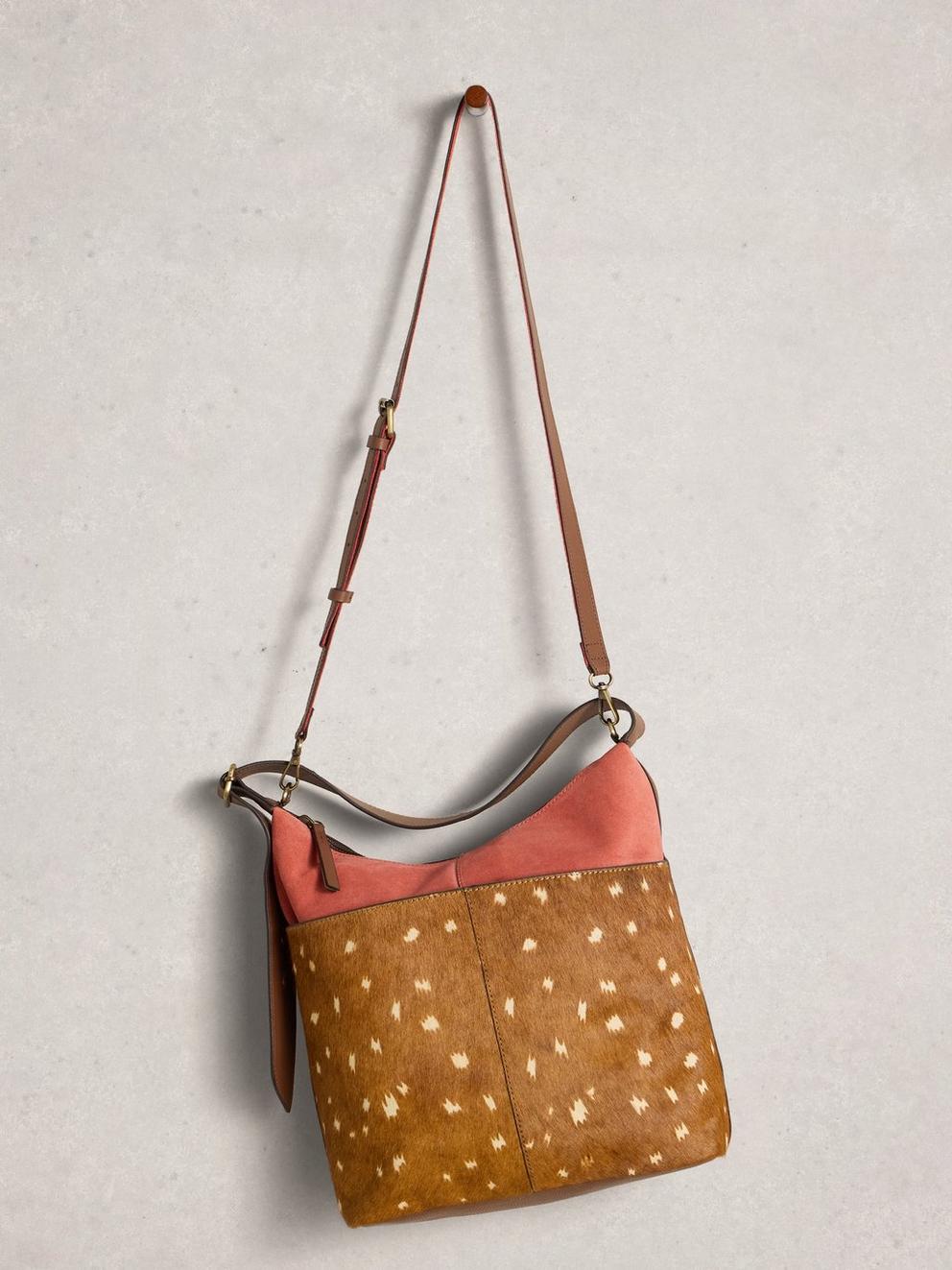 Sophia Leather Zip Crossbody in PINK MLT - FLAT FRONT