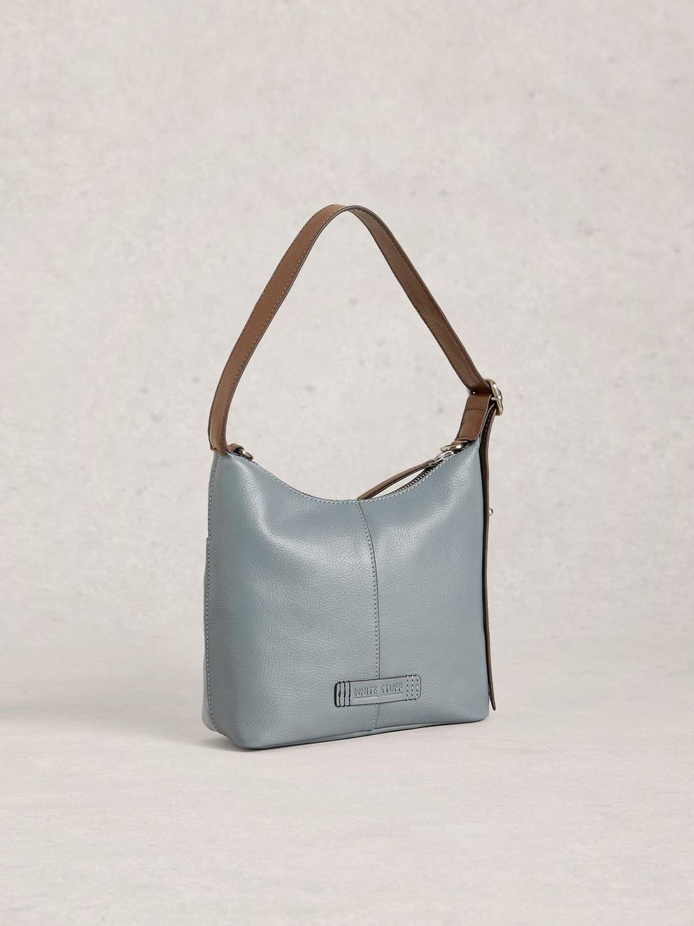 Sophia Leather Mini Crossbody in LGT BLUE - FLAT BACK