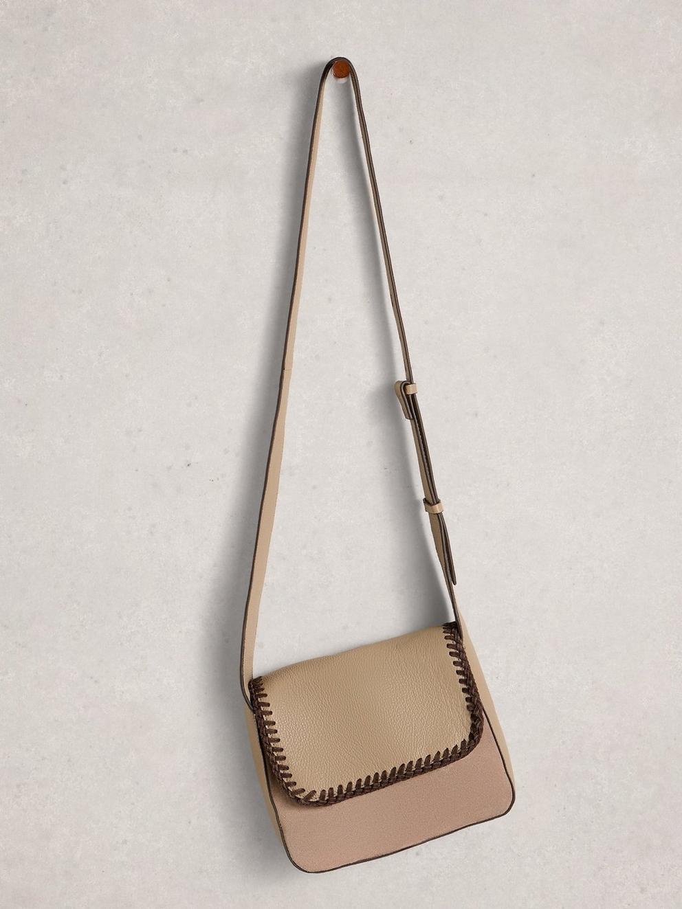 Isabelle Satchel Crossbody Bag in DK NAT - FLAT FRONT