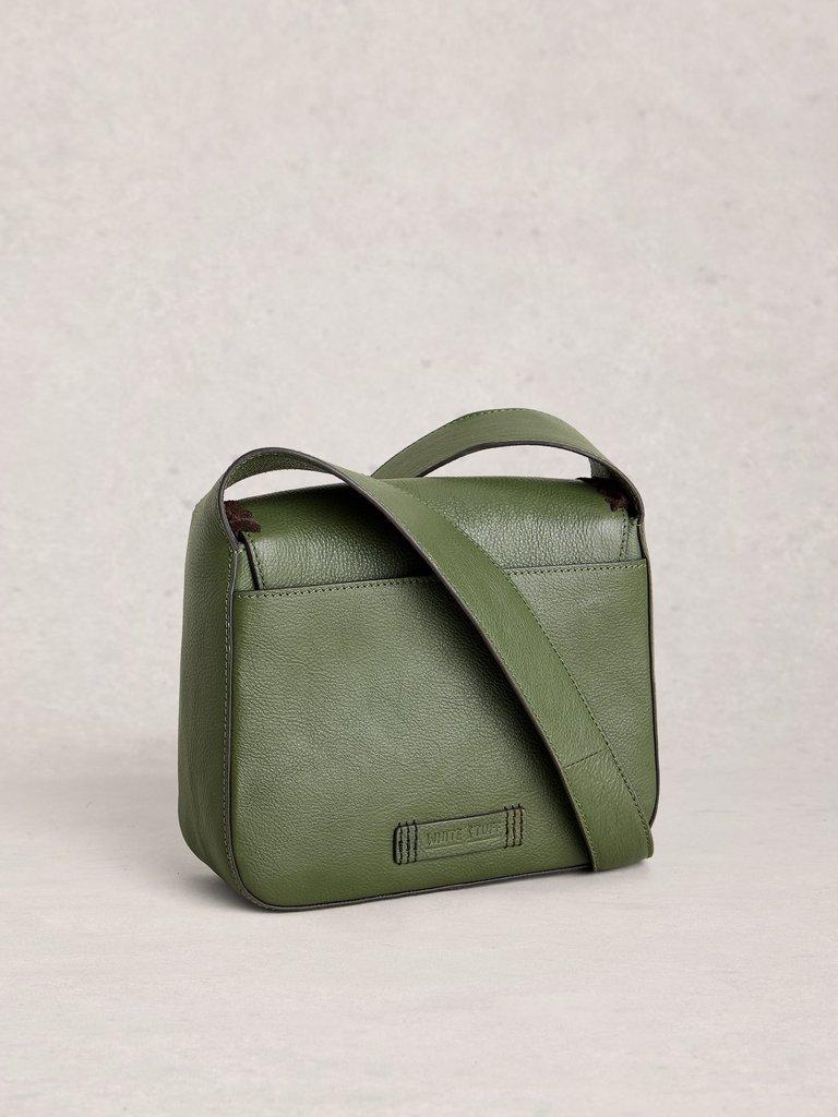 Isabelle Satchel Crossbody Bag in KHAKI GRN - FLAT BACK